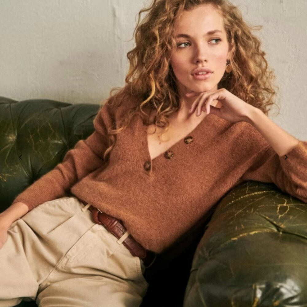 Sézane Willy Knit Jumper in Camel Women's XS